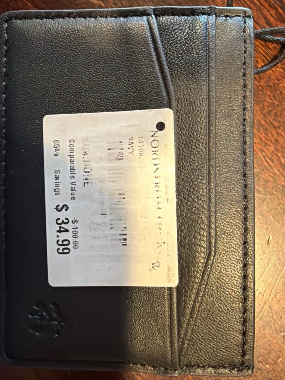 Brooks Brothers Slim Black Leather Card Wallet NWT